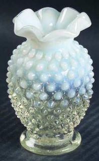 Fenton Hobnail French Opalescent 4 8 Point Crimped Cupped Miniature Vase   Fren